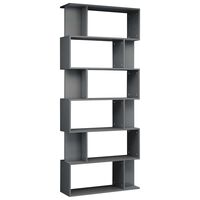 vidaXL Bibliothèque/Séparateur de pièce Gris brillant 80x24x192 cm