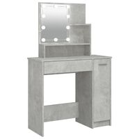 vidaXL Toeletta con LED Grigio Cemento 86,5x35x136 cm