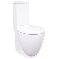 vidaXL Keramická toaleta/WC do kúpeľne, okrúhla, spodný odtok, biela
