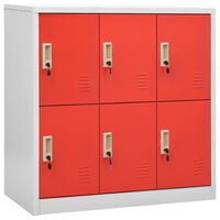 vidaXL Armoire à casiers Gris clair et rouge 90x45x92,5 cm Acier