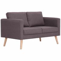 vidaXL Canapea cu 2 locuri, gri taupe, material textil