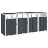 vidaXL Mülltonnenbox für 4 Mülltonnen Anthrazit 286×81×121 cm Stahl