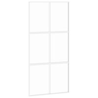 vidaXL Sliding Door White 102.5x205 cm Tempered Glass and Aluminium