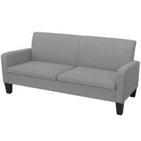 vidaXL Divano a 3 Posti 180x65x76 cm Grigio Chiaro