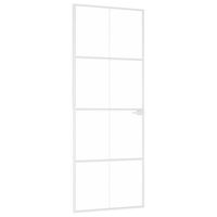 vidaXL Interiérové dveře bílé 76x201,5 cm tvrzené sklo a hliník úzké