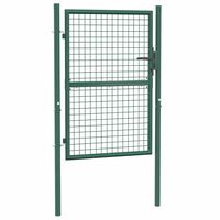 vidaXL Fence Gate Steel 100x125 cm Green
