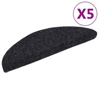 vidaXL Samoljepljivi otirači za stepenice 5 kom crni 56x17x3 cm