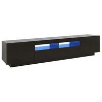 vidaXL Szafka TV z oświetleniem LED, czarna, 200x35x40 cm