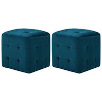 vidaXL Pouf 2 pz Blu 30x30x30 cm in Velluto