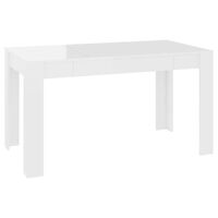 vidaXL Dining Table High Gloss White 140x74.5x76 cm Engineered Wood