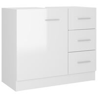 vidaXL Skrinka pod umývadlo, lesklá biela 63x30x54cm, kompozitné drevo