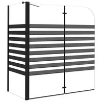 vidaXL csíkos edzett üveg fürdőparaván 120 x 68 x 130 cm