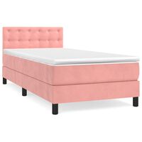 vidaXL Box spring postel s matrací růžová 80 x 200 cm samet