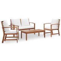 vidaXL Set Divani da Giardino 4 pz con Cuscini in Massello di Acacia
