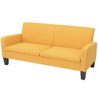 vidaXL 3-местен диван, 180х65х76 см, жълт