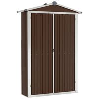 vidaXL barna horganyzott acél kerti fészer 116x45x175 cm