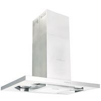 vidaXL Островен аспиратор 90 см неръждаема стомана 756 м³/ч LED