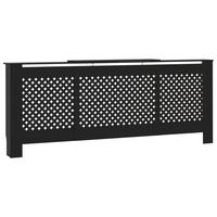 vidaXL MDF Radiator Cover Black 205 cm