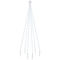 vidaXL LED-Weihnachtsbaum für Fahnenmast Kaltweiß 108 LEDs 180 cm