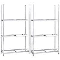 vidaXL 2 db ezüstszínű 3-rétegű acél gumiabroncstartó 110x40x200 cm