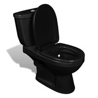 vidaXL fekete WC tartállyal