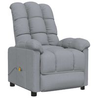 vidaXL Massage Chair Light Grey Fabric