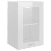 vidaXL Mobile Pensile con Vetro Bianco Lucido 40x31x60 cm Multistrato