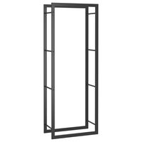 vidaXL Portalegna Nero Opaco 50x28x132 cm in Acciaio