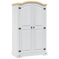 vidaXL vidaXL Armadio in Legno di Pino Messicano Corona 2 Ante Bianco