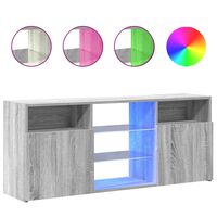 vidaXL Szafka TV z oświetleniem LED, szary dąb sonoma, 120x30x50 cm