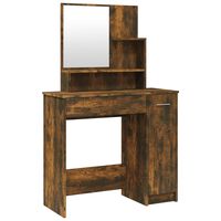 vidaXL Toeletta con Specchio Rovere Fumo 86,5x35x136 cm