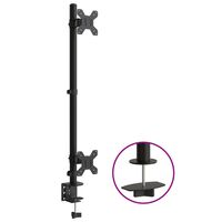 vidaXL dupla fekete acél monitorállvány VESA 75/100 mm