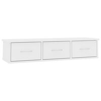 vidaXL Scaffale con Cassetti a Parete Bianco 88x26x18,5 cm Multistrato
