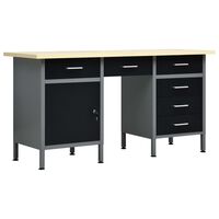 vidaXL Werkbank 160x60x85 cm staal zwart