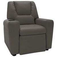vidaXL Poltrona reclinável infantil couro artificial antracite