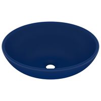 vidaXL ovális matt sötétkék kerámia luxus mosdókagyló 40 x 33 cm