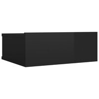 vidaXL Nástěnný noční stolek černý vysoký lesk 40x30x15 cm
