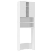 vidaXL Washing Machine Cabinet High Gloss White 64x25.5x190 cm