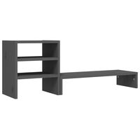 vidaXL szürke tömör fenyőfa monitorállvány 81 x 20 x 30 cm