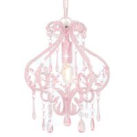 vidaXL Plafonnier avec perles Rose Rond E14
