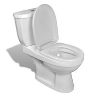 vidaXL トイレ 貯水槽付き ホワイト