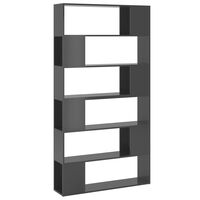 vidaXL Libreria/Divisorio Stanza Grigio Lucido 100x24x188 cm