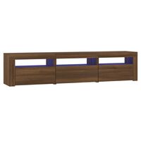 vidaXL Szafka pod TV z oświetleniem LED, brązowy dąb, 180x35x40 cm