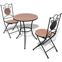 vidaXL 3dílný bistro set mozaikový keramický terakota