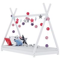 vidaXL Kids Bed Frame White Solid Pine Wood 70x140 cm