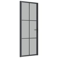 vidaXL fekete matt üveg és alumínium beltéri ajtó 76 x 201,5 cm