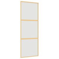 vidaXL aranyszínű ESG tejüveg és alumínium tolóajtó 76 x 205 cm