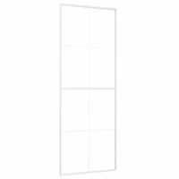 vidaXL fehér ESG üveg és alumínium tolóajtó 76 x 205 cm