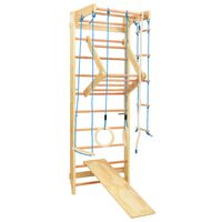 vidaXL Set da Arrampicata per Interni con Scalette e Anelli in Legno