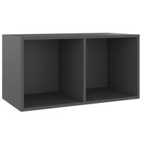 vidaXL Contenitore per Vinili Grigio 71x34x36 cm in Legno Multistrato